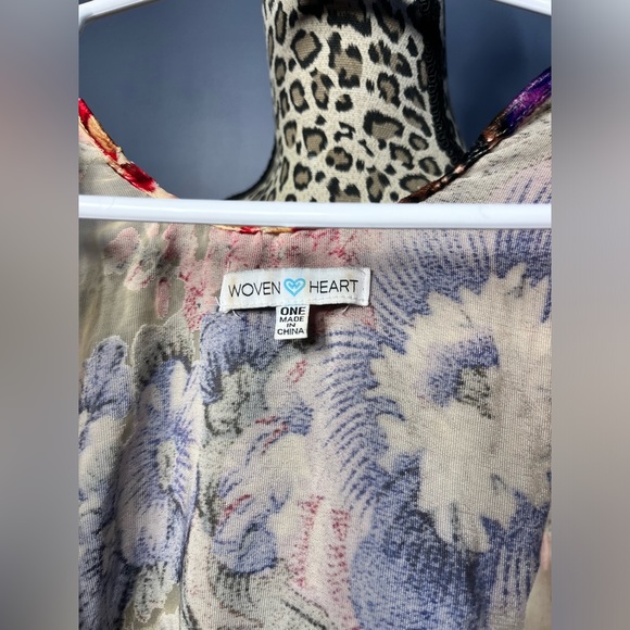 Woven Heart limited mesh and velvet kimono coverup - Picture 3 of 6